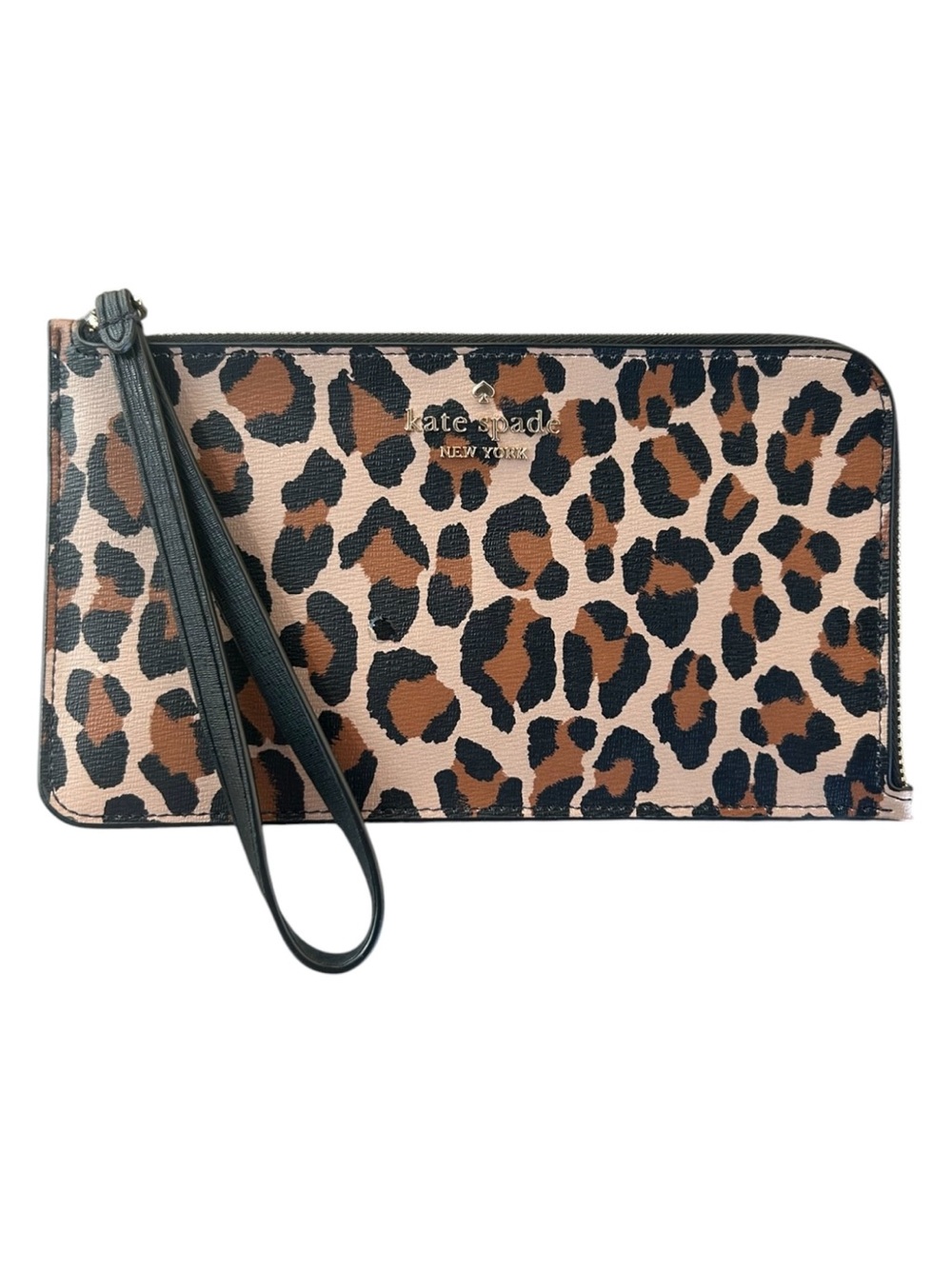 KATE SPADE Leopard Print L-Zip Wristlet